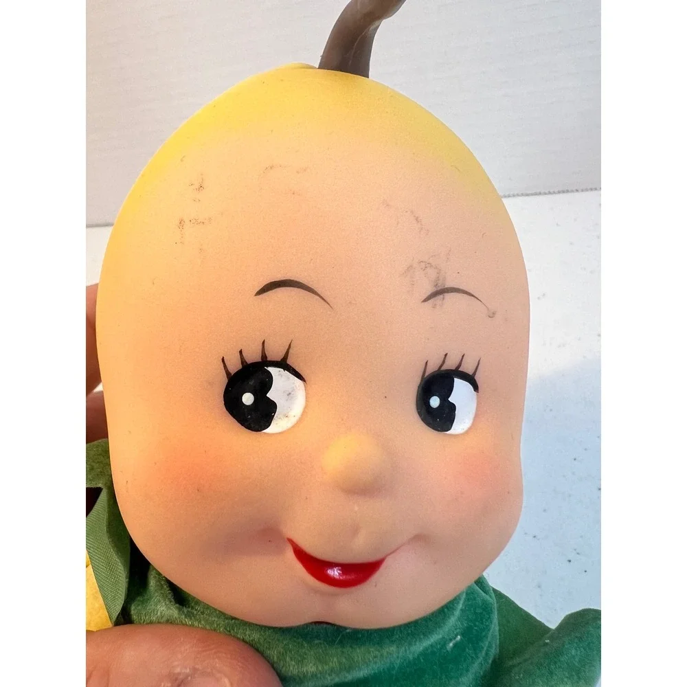 Vintage Small Small World Fruit Babies Larry Lemon Plush Toy 1970s Yellow 10